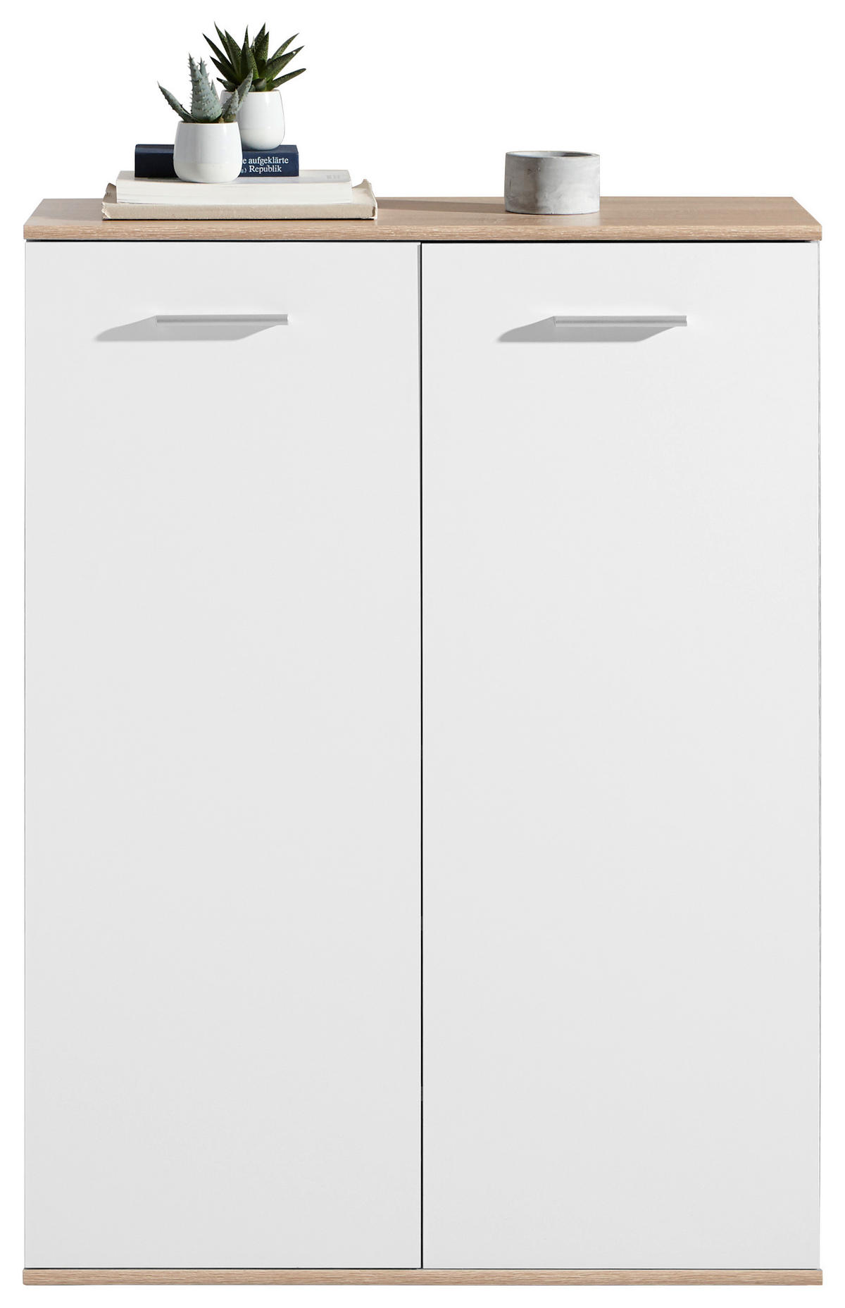 CIPELARNIK  bela, sonoma hrast  pločasti materijal     - sonoma hrast/bela, Dizajnerski, pločasti materijal/plastika (90/118/36cm) - Carryhome