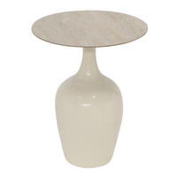BEISTELLTISCH 40/40/51 cm Creme rund  - Creme, MODERN, Keramik/Metall (40/40/51cm) - Milino