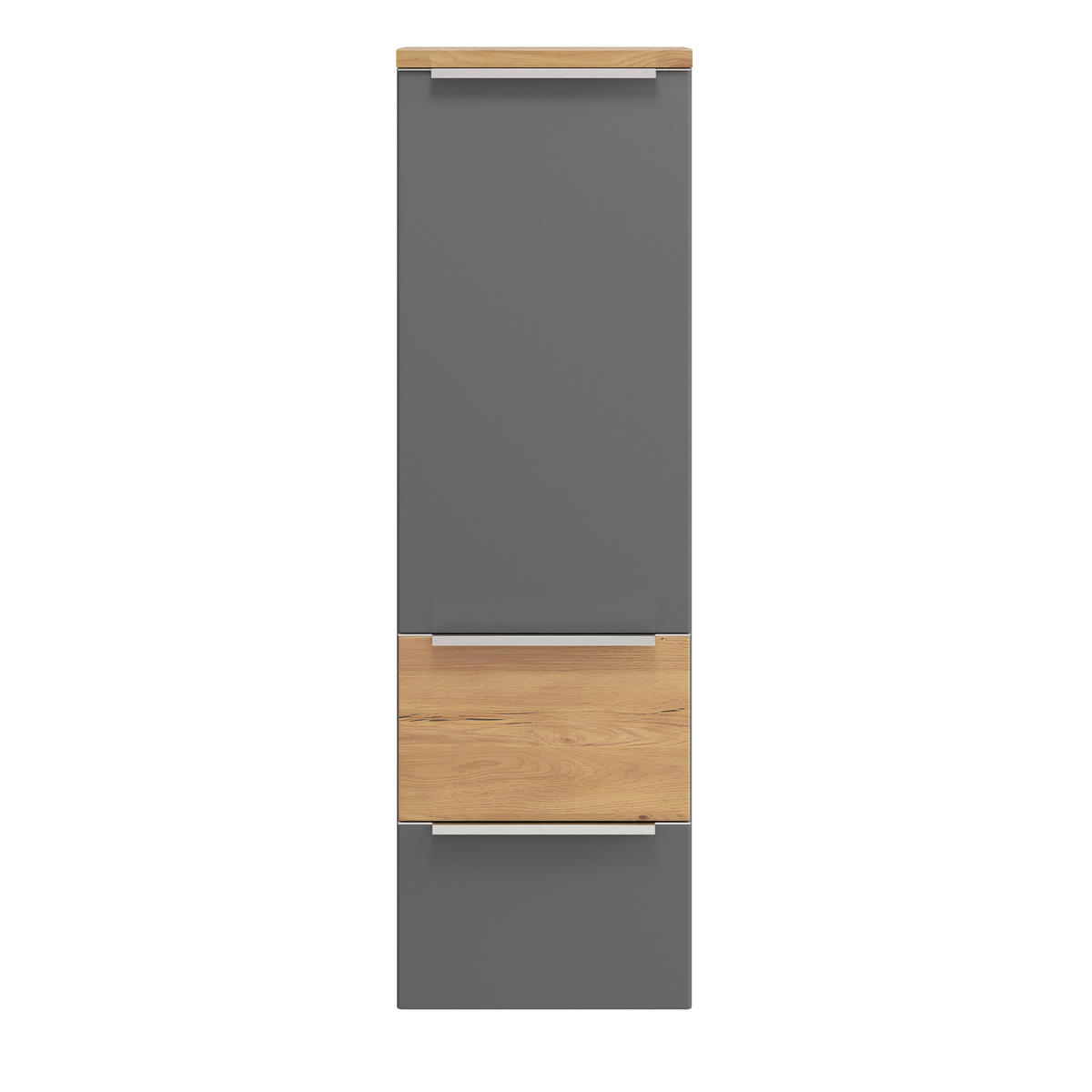 MIDISCHRANK 40/130/35 cm  - Wildeiche/Edelstahlfarben, Trend, Holzwerkstoff/Metall (40/130/35cm) - Held