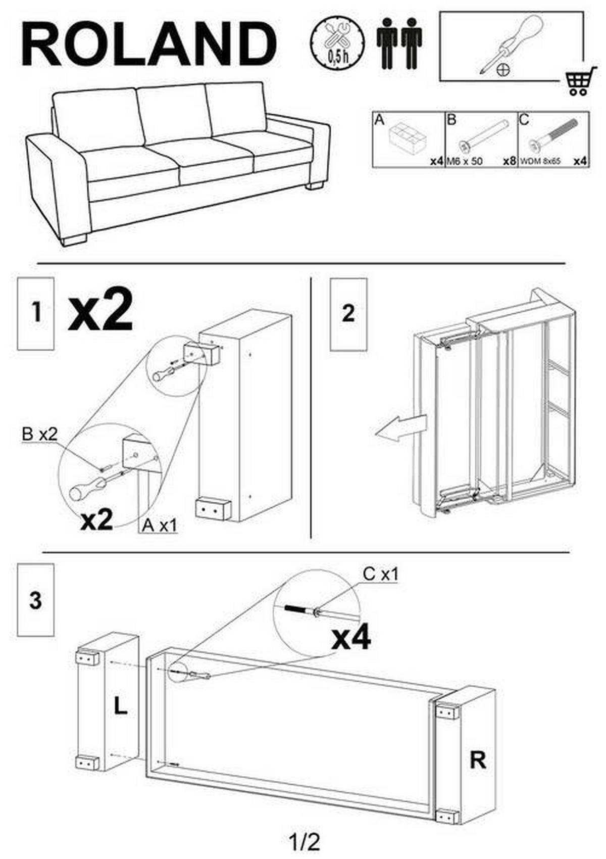 SCHLAFSOFA Beige  - Beige/Schwarz, Design, Textil (239/91/92cm) - MID.YOU