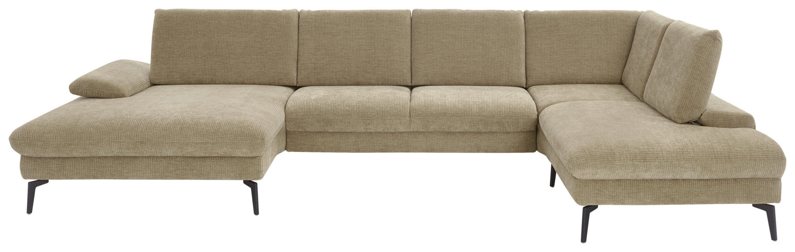 WOHNLANDSCHAFT in Webstoff Beige  - Beige/Schwarz, Design, Textil/Metall (157/354/208cm) - Dieter Knoll
