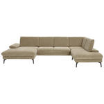 WOHNLANDSCHAFT Dieter Knoll in Webstoff Beige  - Beige/Schwarz, Design, Textil/Metall (157/354/208cm) - Dieter Knoll