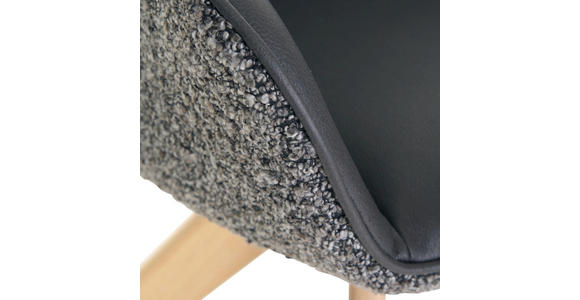 ARMLEHNSTUHL in Chenille, Lederlook - Eichefarben/Anthrazit, KONVENTIONELL, Holz/Textil (60/83/65cm) - Landscape