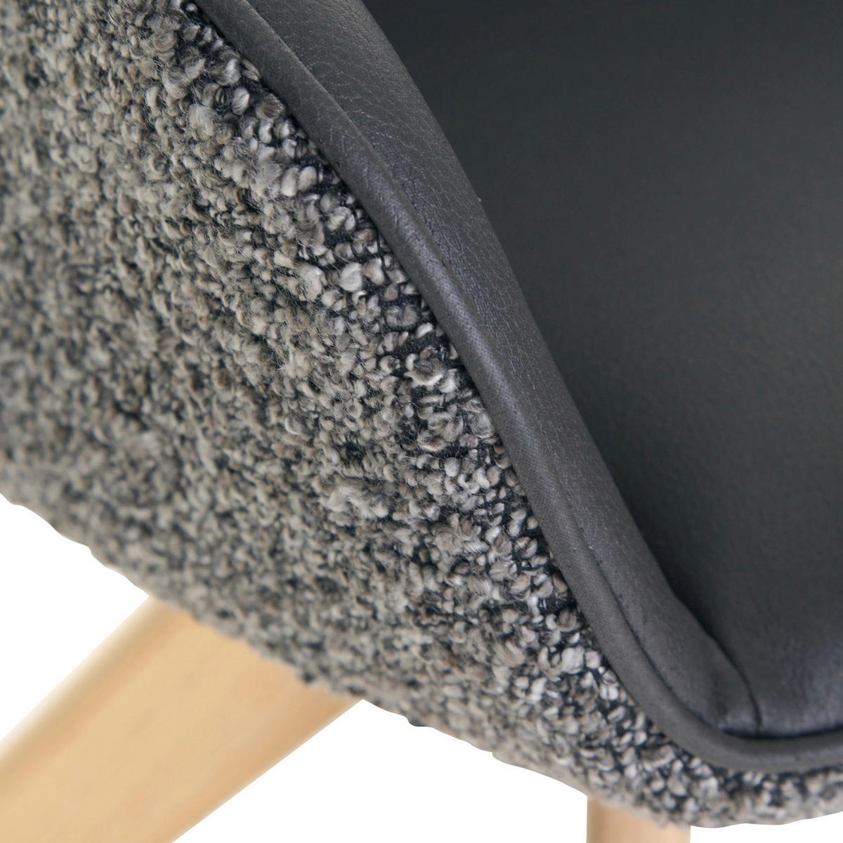 ARMLEHNSTUHL  in Lederlook, Chenille  - Eichefarben/Anthrazit, KONVENTIONELL, Holz/Textil (60/83/65cm) - Landscape