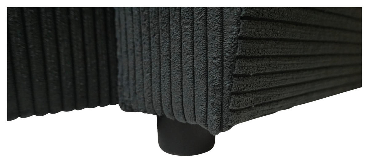 WOHNLANDSCHAFT TERMOLI in Cord Anthrazit  - Anthrazit/Schwarz, Design, Kunststoff/Textil (212/297/155cm) - MID.YOU