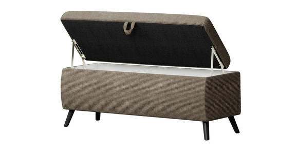 BETTBANK 145/45/50 cm - Schwarz/Braun, Trend, Holz/Textil (145/45/50cm) - Esposa
