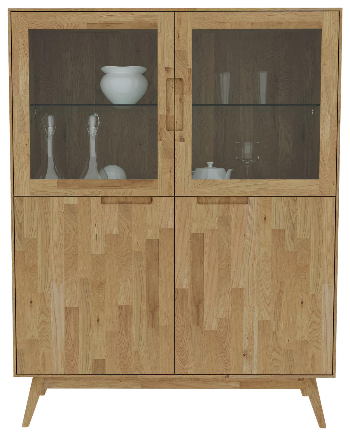 HIGHBOARD Wildeiche  120/155/45 cm  - Wildeiche, Natur, Glas/Holz (120/155/45cm) - Lomoco
