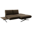 ECKSOFA  in Flachgewebe Dunkelbraun  234/155 cm  - Dunkelbraun/Schwarz, Design, Textil/Metall (234/155cm) - Dieter Knoll