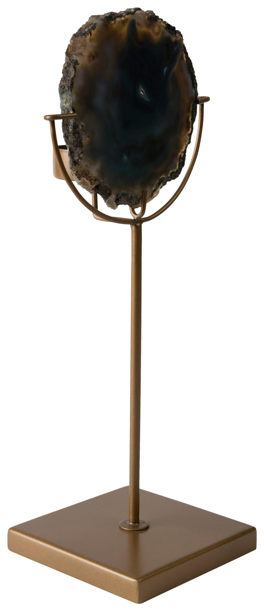 KERZENHALTER - Bronzefarben/Grün, Basics, Stein/Metall (10/10/30cm) - Dutchbone