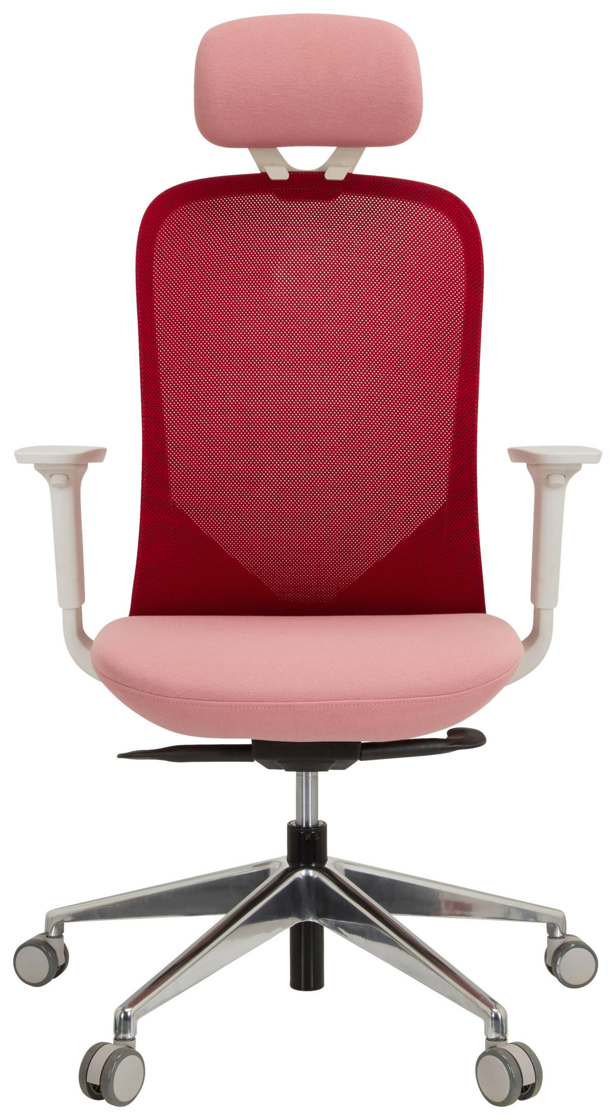 OTOČNÁ ŽIDLE, síťovina, plochá tkanina, růžová, bílá - bílá/růžová, Moderní, kov/textil (68/130/60cm) - MID.YOU