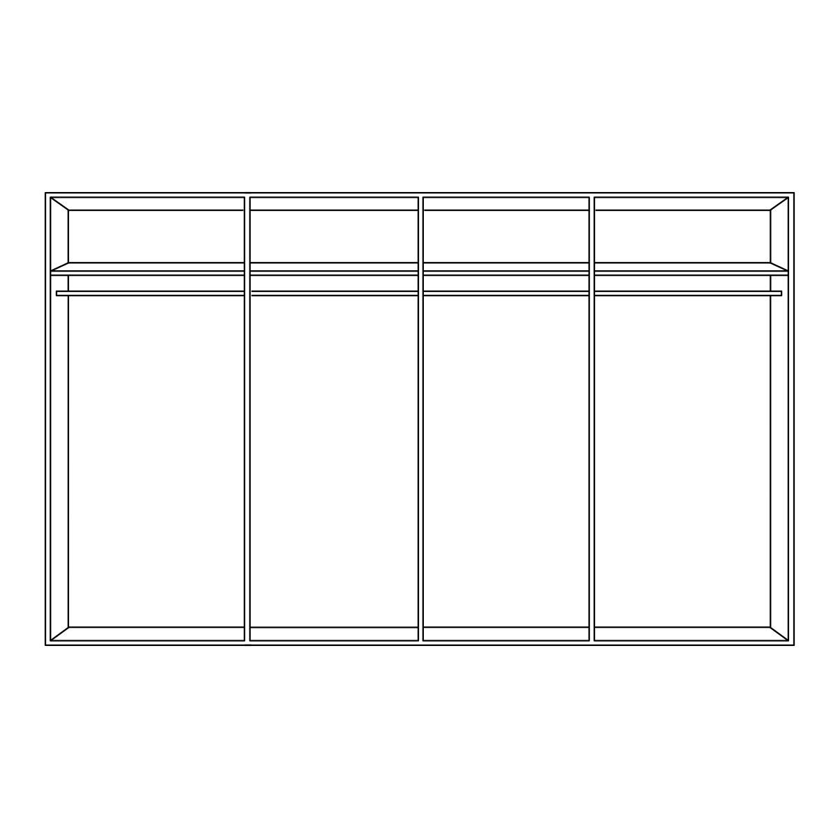 SCHWEBETÜRENSCHRANK in Weiss  - Weiss/Alufarben, Konventionell, Glas/Holzwerkstoff (315/210/62cm) - Xora