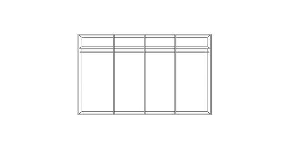 SCHWEBETÜRENSCHRANK in Weiß, Eiche Artisan, Weiß Hochglanz - Weiß Hochglanz/Alufarben, KONVENTIONELL, Holzwerkstoff/Metall (315/210/62cm) - Xora