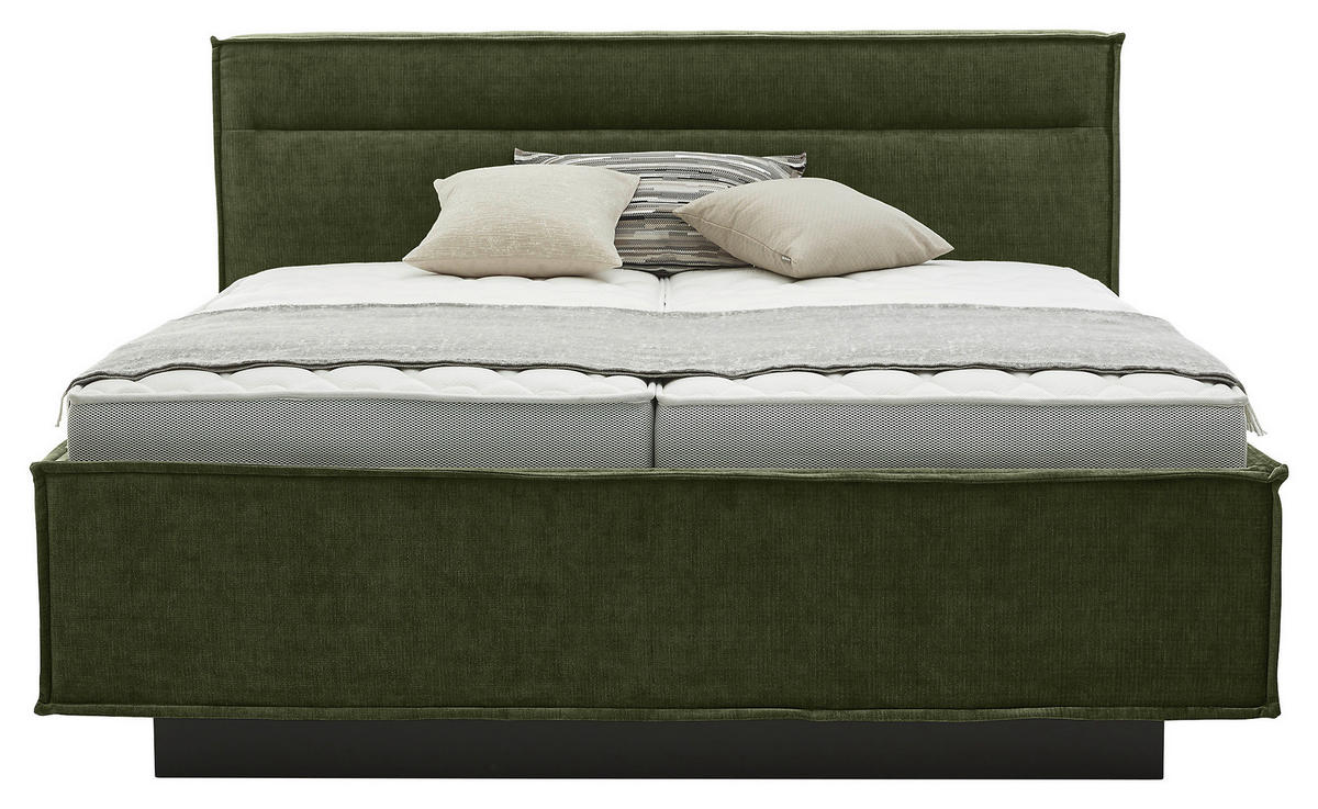 POLSTERBETT gepolstertes Kopfteil, Bettkasten, Lattenroste, Matratzen 180/200 cm  in Olivgrün  - Schieferfarben/Weiß, Design, Textil (180/200cm) - Musterring