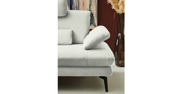 ECKSOFA  in Chenille, Flachgewebe Weiß  180/284 cm  - Schwarz/Weiß, Design, Textil/Metall (180/284cm) - Dieter Knoll