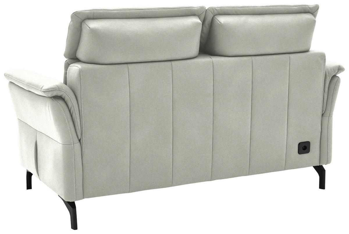 2-SITZER-SOFA in Mikrofaser Hellgrau  - Hellgrau/Schwarz, KONVENTIONELL, Textil/Metall (178/103/95cm) - Dieter Knoll