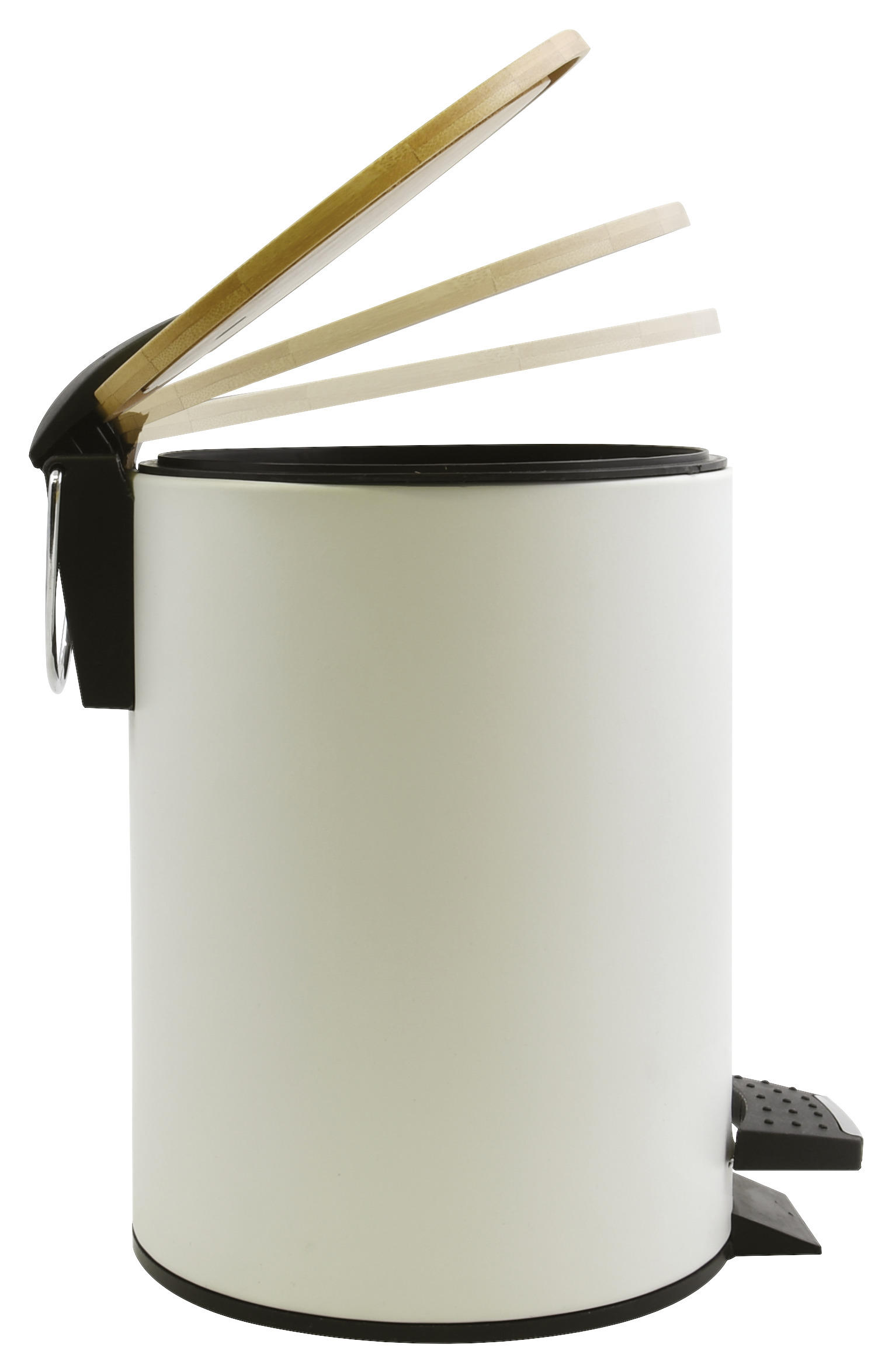 TRETEIMER ADONIS 3L MATT-WHITE 3 L  - Schwarz/Weiß, KONVENTIONELL, Holz/Kunststoff (22/17/23,7cm) - Spirella