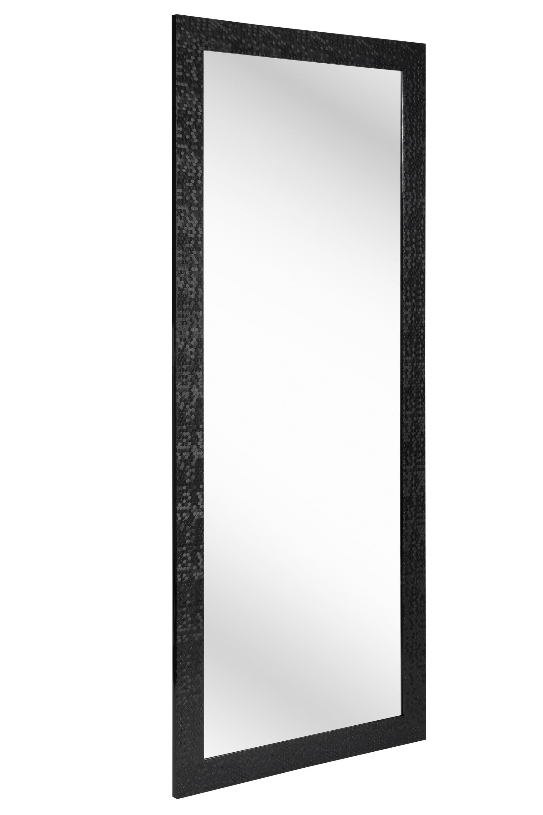 NÁSTĚNNÉ ZRCADLO 70/170/2 cm  - černá, Lifestyle, plast/sklo (70/170/2cm) - Carryhome