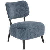 SESSEL in Cord Blau  - Blau/Schwarz, Design, Textil/Metall (62/76/65,5cm) - P & B