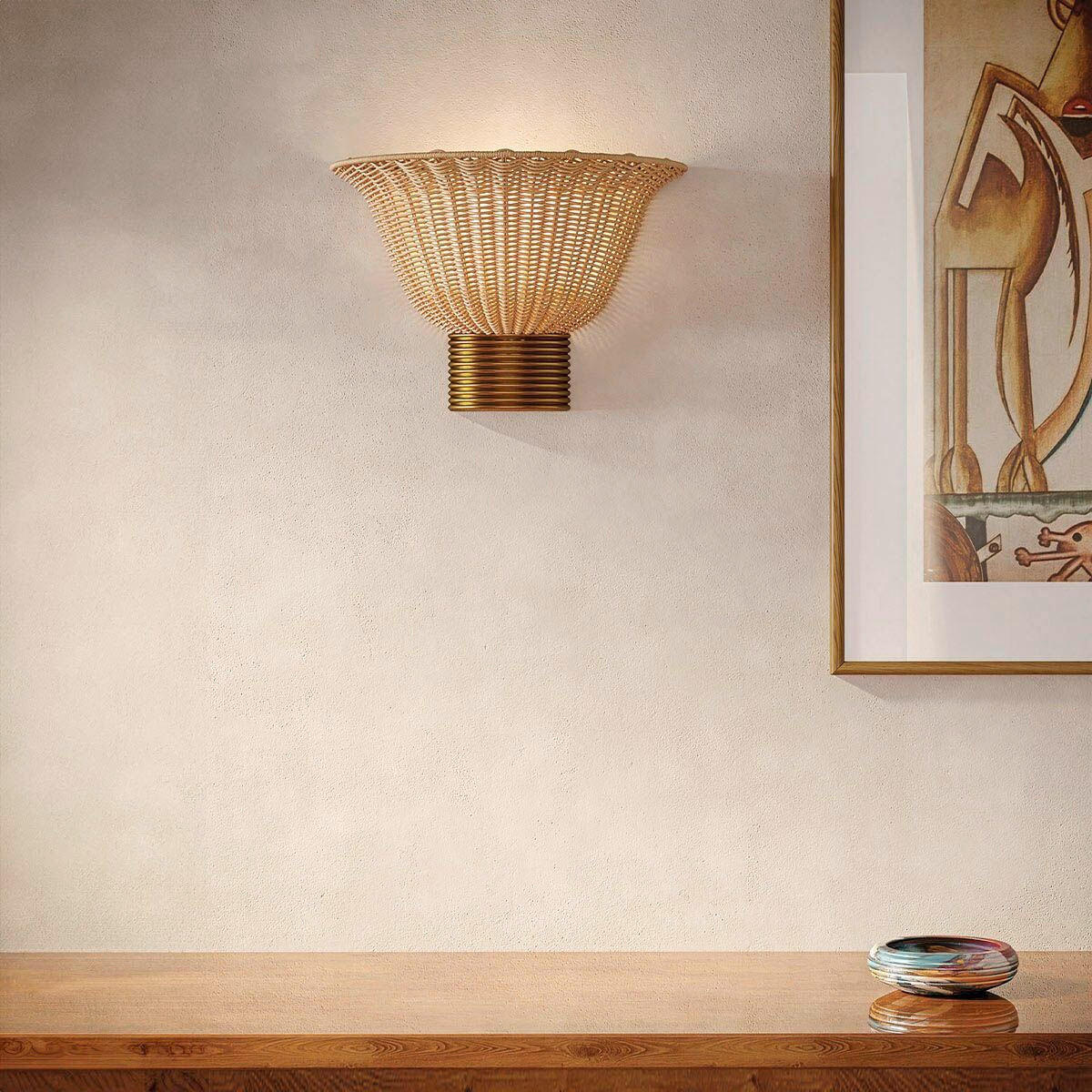 WANDLEUCHTE Alora Mood 24,6/35/17,8 cm  - Goldfarben, Design, Holz/Metall (24,6/35/17,8cm) - Elstead Lighting
