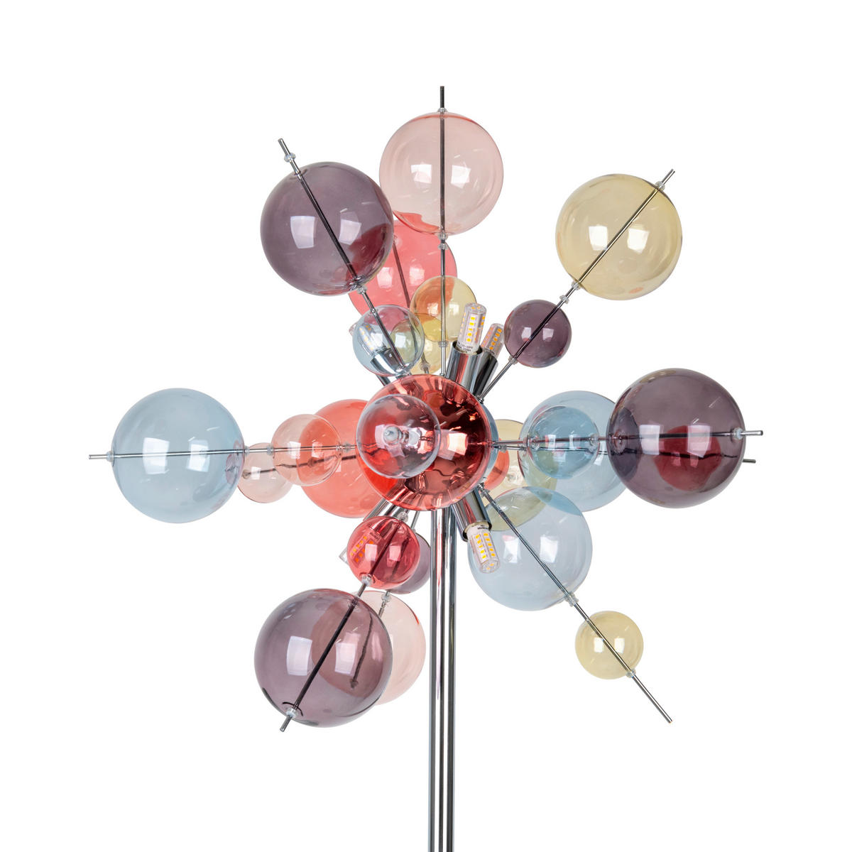 STEHLEUCHTE 51/169 cm    - Chromfarben/Multicolor, Design, Glas/Metall (51/169cm) - Näve