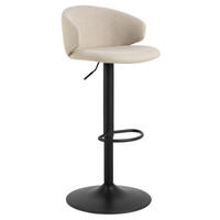 BARHOCKER in Metall, Textil Schwarz, Beige  - Beige/Schwarz, Trend, Textil/Metall (46/107/38cm) - MID.YOU