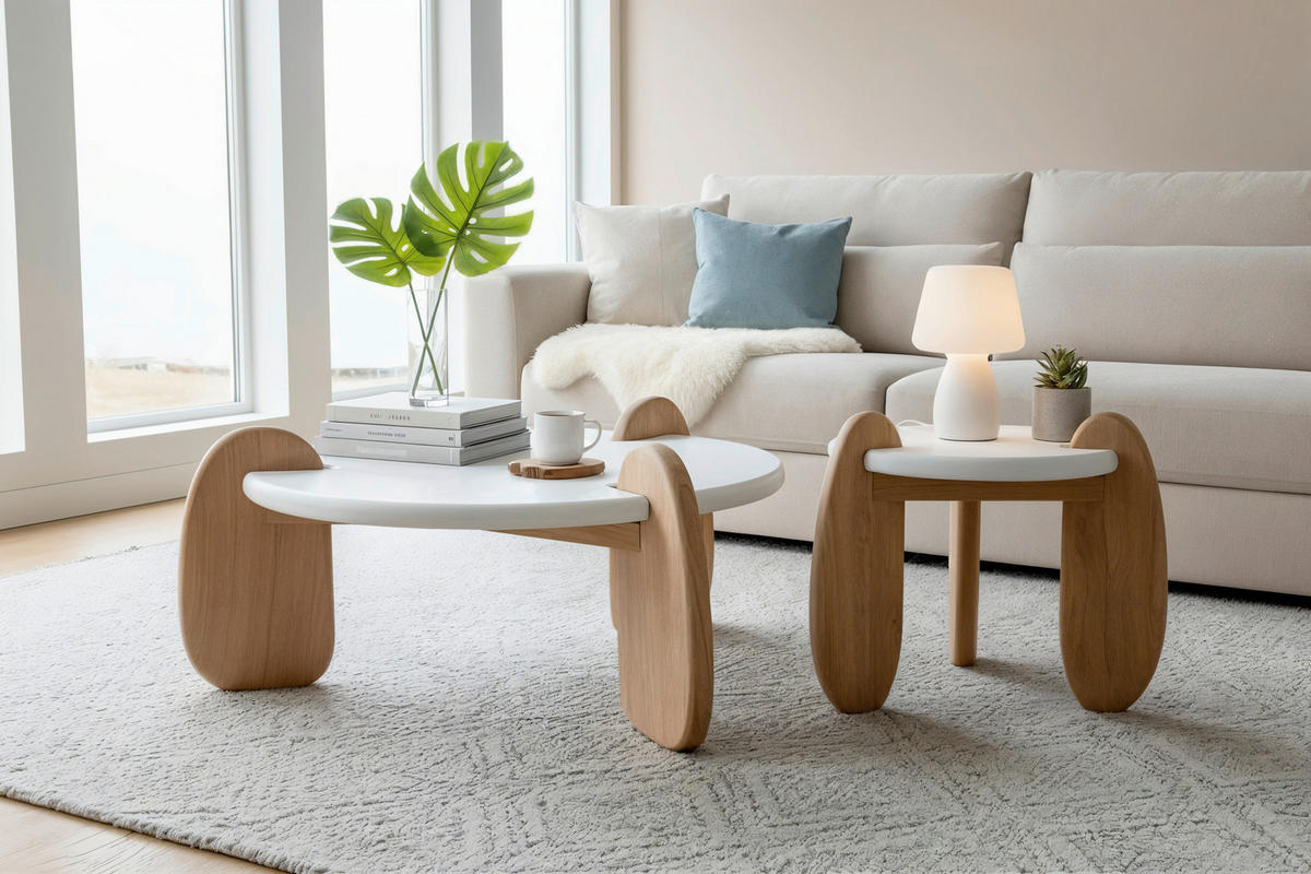 COUCHTISCH in Holz, Holzwerkstoff 80/80/45 cm  - Naturfarben/Weiß, Design, Holz/Holzwerkstoff (80/80/45cm) - MID.YOU