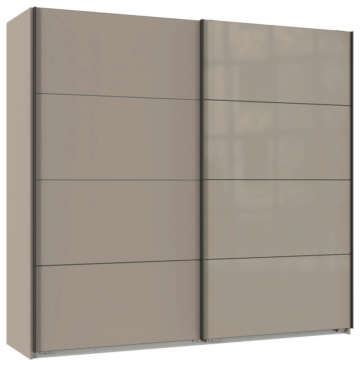 SCHWEBETÜRENSCHRANK 225/208/65 cm 2-türig Graphitfarben, Sahara  - Schwarz/Graphitfarben, Design, Glas/Holzwerkstoff (225/208/65cm) - Carryhome