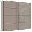 SCHWEBETÜRENSCHRANK  in Graphitfarben, Sahara  - Schwarz/Graphitfarben, Design, Glas/Holzwerkstoff (225/208/65cm) - Carryhome
