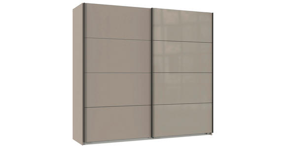 SCHWEBETÜRENSCHRANK in Graphitfarben, Sahara - Schwarz/Graphitfarben, Design, Glas/Holzwerkstoff (225/208/65cm) - Carryhome