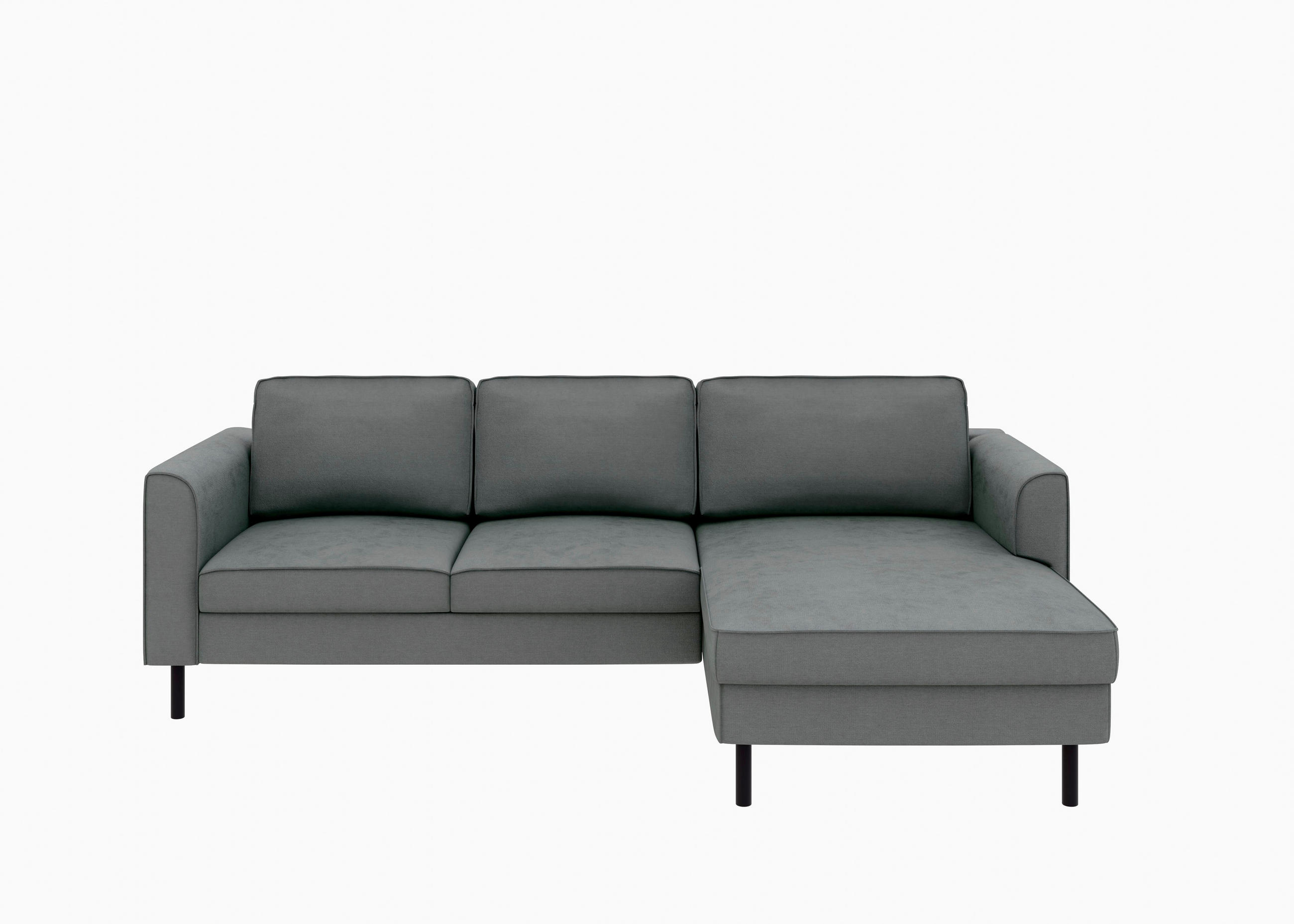 ECKSCHLAFSOFA  mit Bettkasten erhältlich, Sitzqualitäten, Schlafen auf Sitzhöhe, Bettfunktion erhältlich, Rücken echt, Armteil links, Armteil rechts Struktur Anthrazit  - Anthrazit/Schwarz, MODERN, Textil/Metall (232/161cm) - Trendmanufaktur