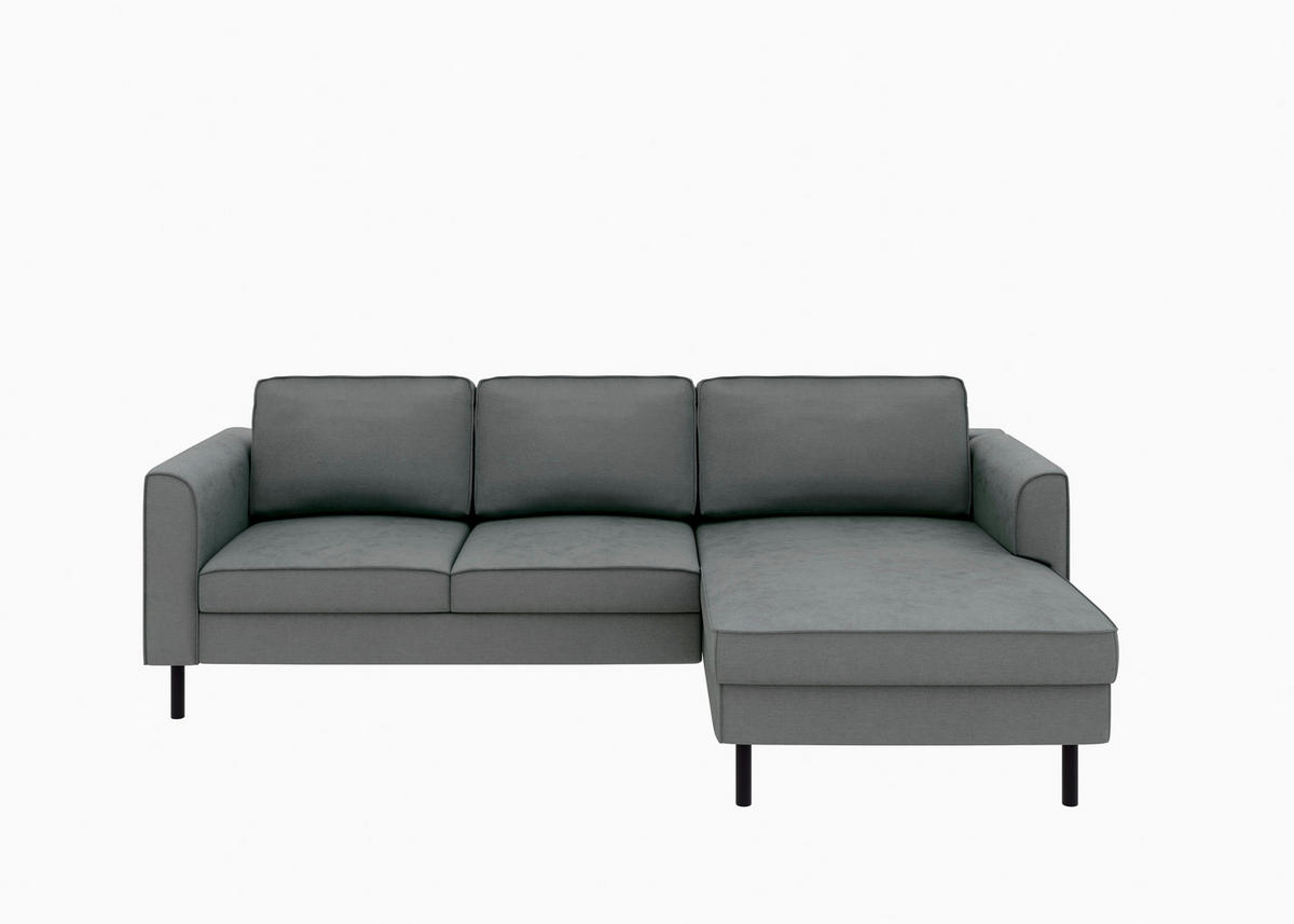 ECKSCHLAFSOFA  mit Bettkasten erhältlich, Sitzqualitäten, Schlafen auf Sitzhöhe, Bettfunktion erhältlich, Rücken echt, Armteil links, Armteil rechts Struktur Anthrazit  - Anthrazit/Schwarz, MODERN, Textil/Metall (232/161cm) - Trendmanufaktur