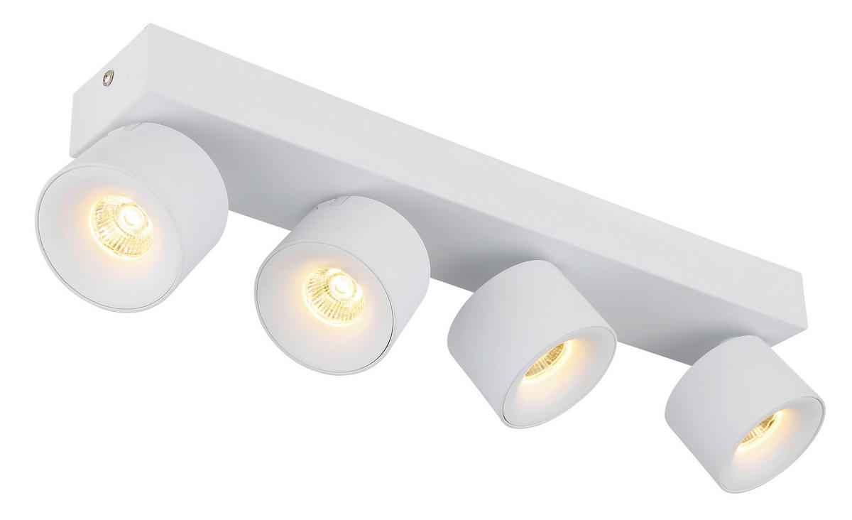 LED ZÁŘIČ, 45,5/7,2/12 cm - bílá/průhledné, Design, kov/plast (45,5/7,2/12cm) - Globo