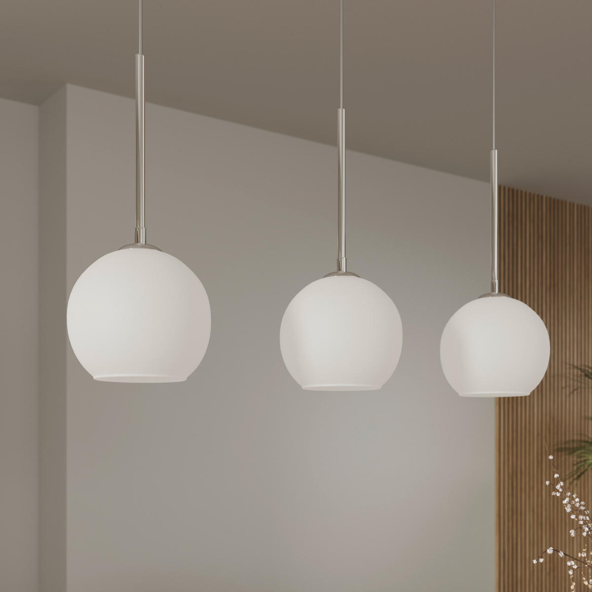 HÄNGELEUCHTE Leonie 110/20/150 cm   - Opal, Basics, Glas/Metall (110/20/150cm) - Novel