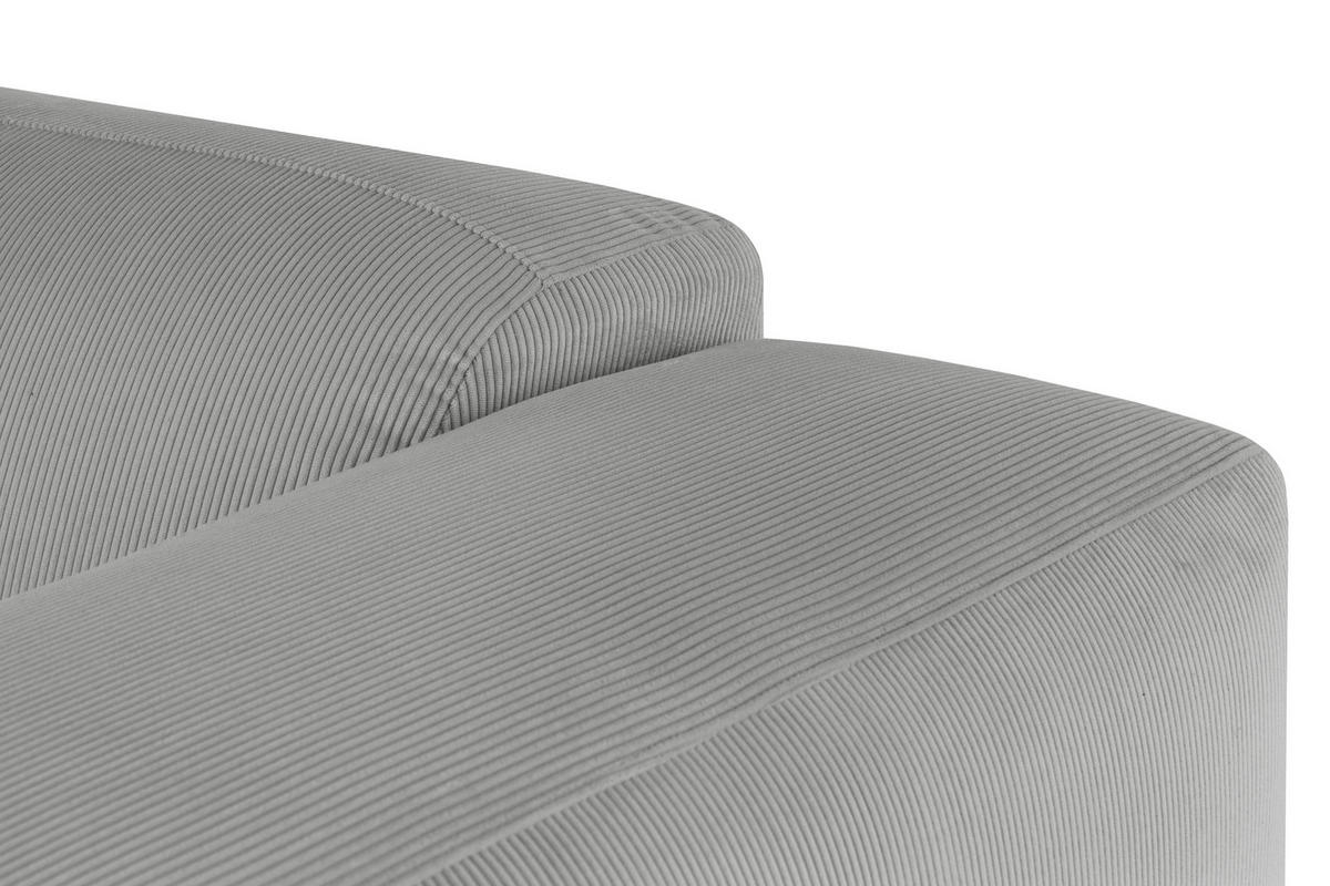 ECKSOFA HANNAH Hellgrau Cord  - Hellgrau/Schwarz, Design, Kunststoff/Textil (200/304cm) - MID.YOU