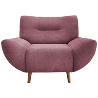 SESSEL Chenille Brombeere    - Wildeiche/Brombeere, MODERN, Holz/Textil (111/81/90cm) - P & B