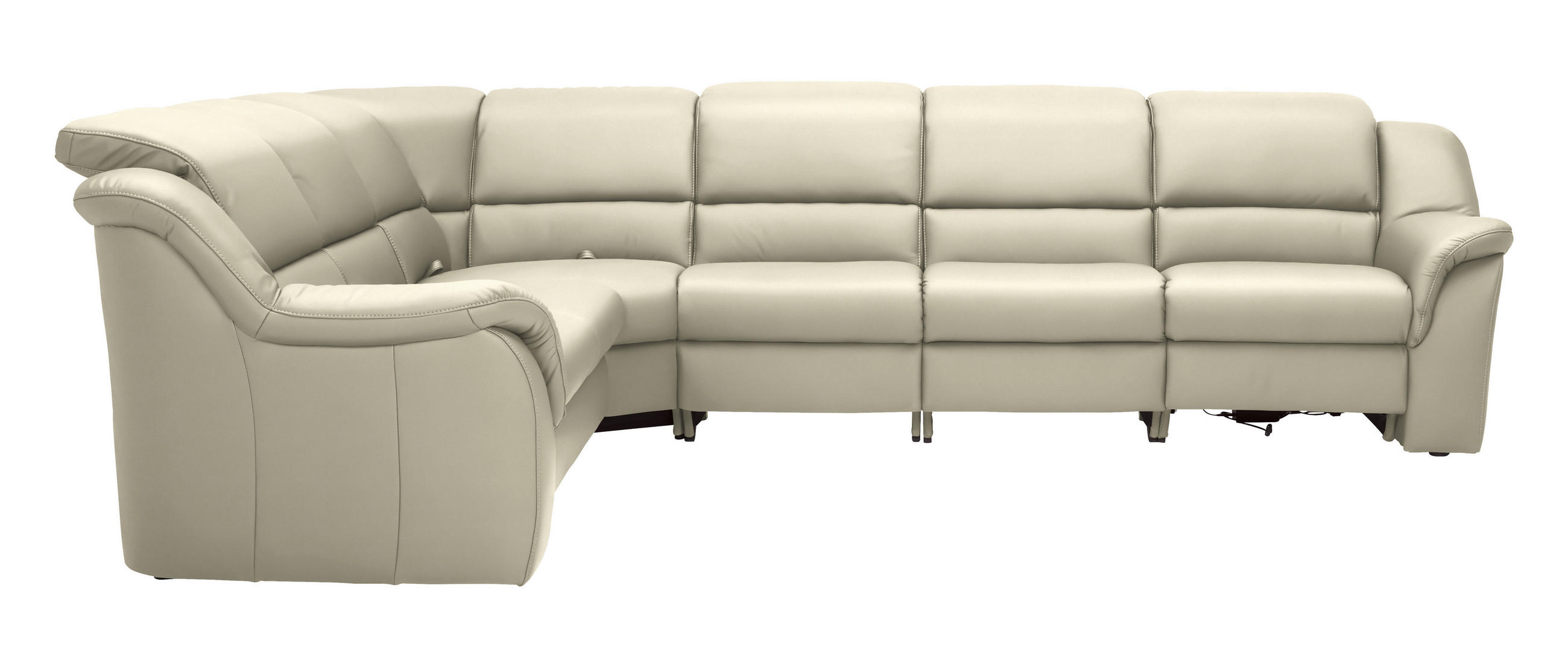 ECKSOFA  in Echtleder Creme  260/324 cm  - Creme/Schwarz, KONVENTIONELL, Leder/Kunststoff (260/324cm) - Cantus