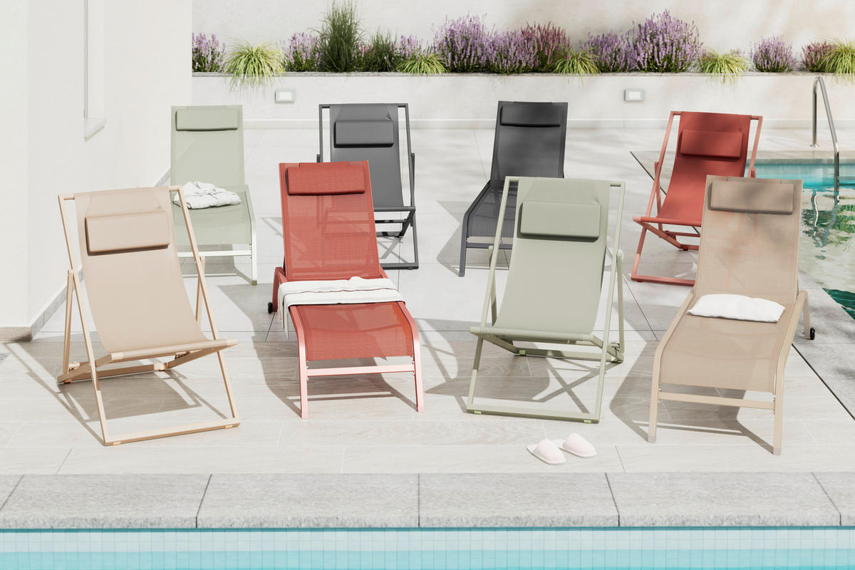 SONNENLIEGE 198/34/87/62 cm  - Grau, MODERN, Textil/Metall (198/34/87/62cm) - Ambia Garden