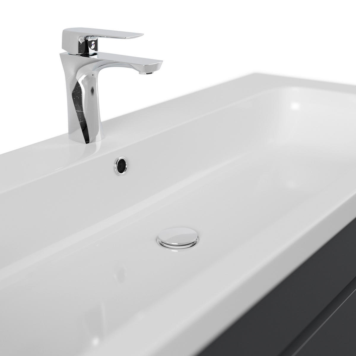 WASCHTISCHKOMBI 120 cm  - Graphitfarben/Weiß, Basics, Holzwerkstoff/Stein (120cm) - MID.YOU