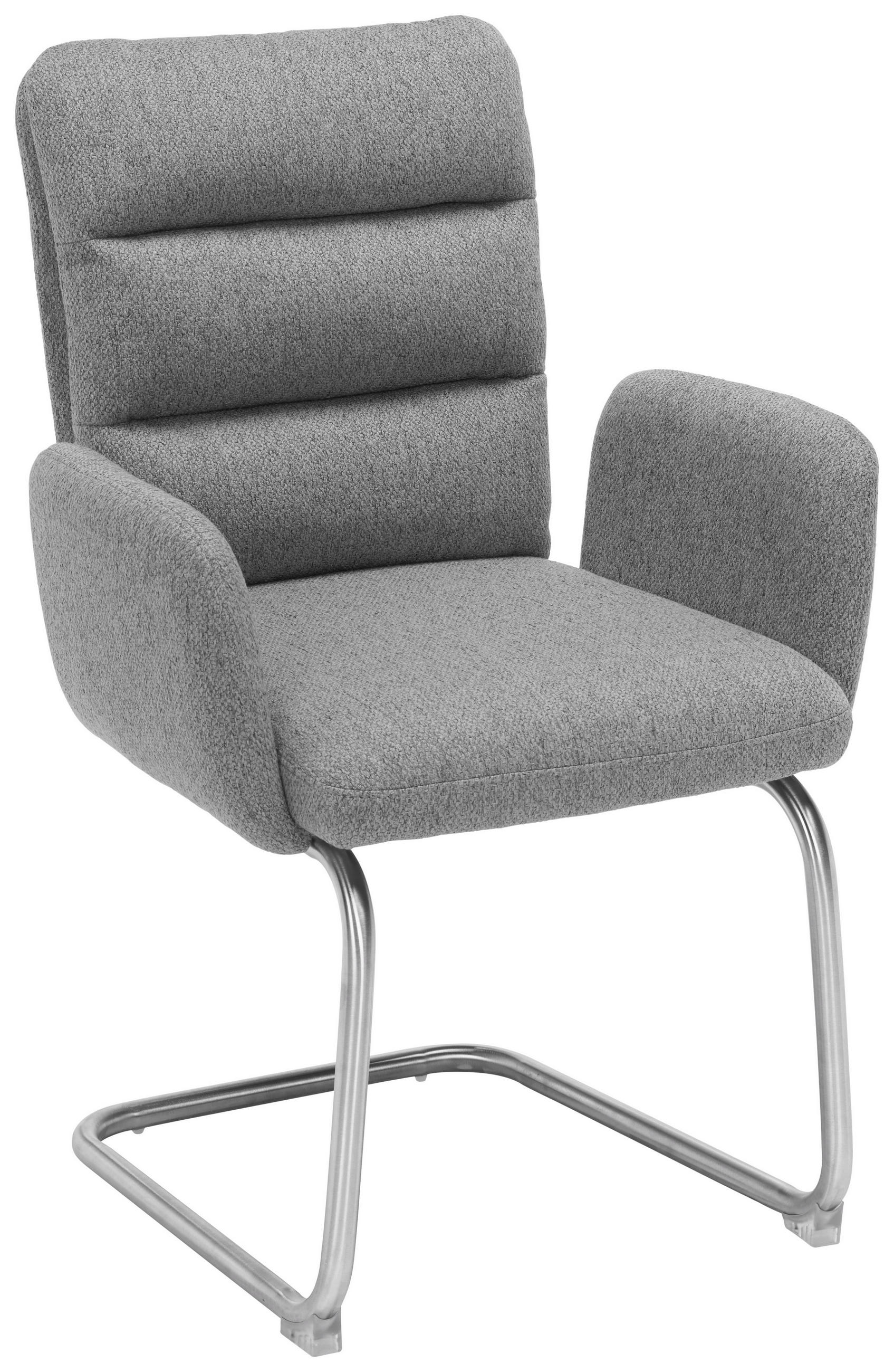 ŽIDLE S PODRUČKAMI, nerezová ocel, tkaná látka, šedá, barvy nerez oceli - šedá/barvy nerez oceli, Design, kov/textil (60/91,5/64,5cm) - Novel