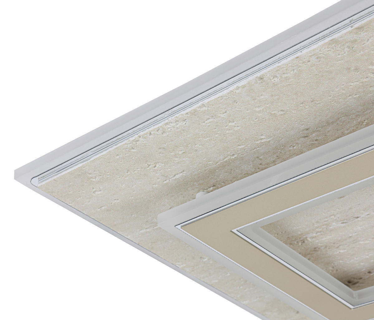 DECKENLEUCHTE 40/40/7,5 cm  - Champagner, Trend, Kunststoff/Metall (40/40/7,5cm) - Collett's Monde
