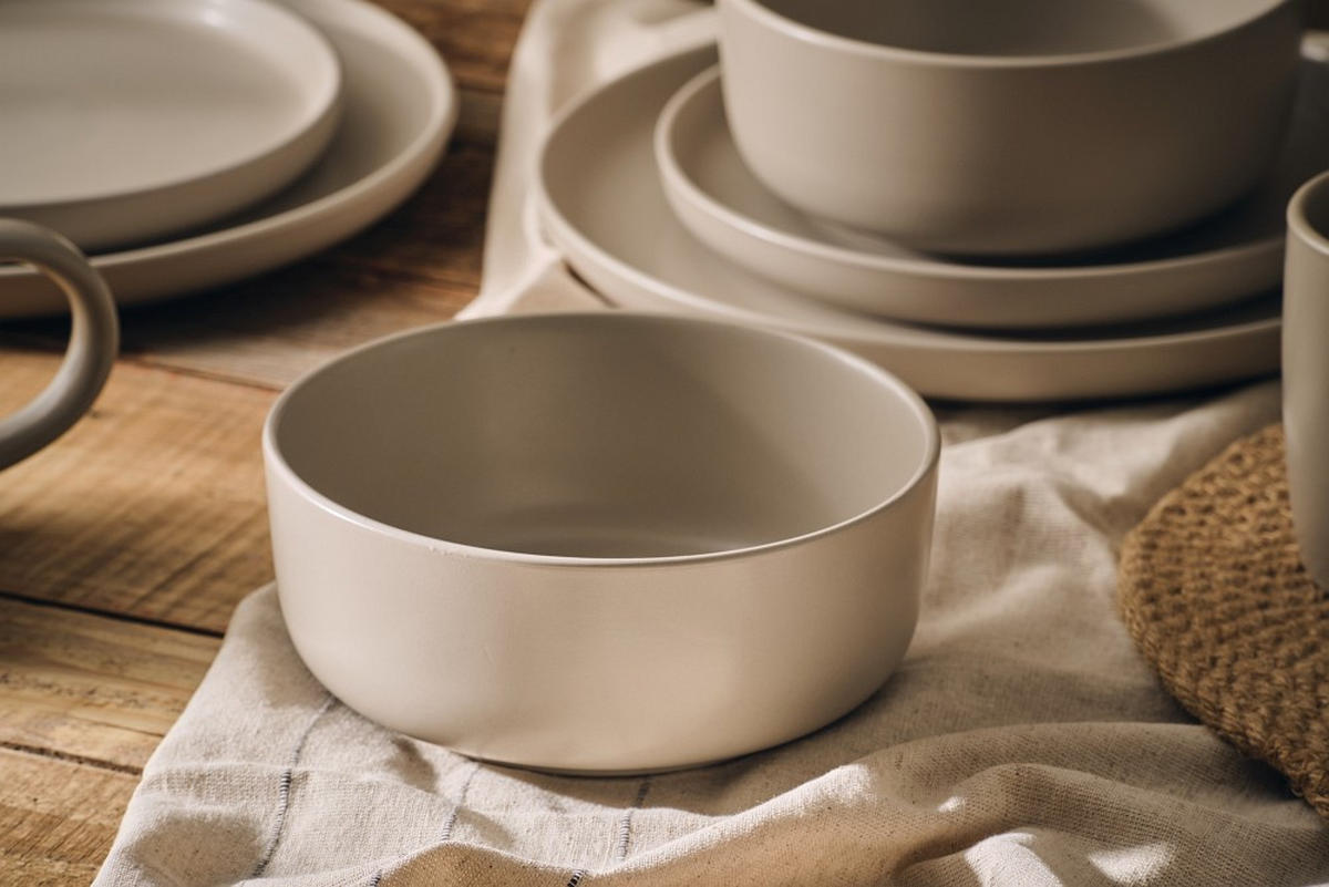 KOMBISERVICE Taupe Salerno 16-teilig 4 Personen  - Taupe, Trend, Keramik - Novel