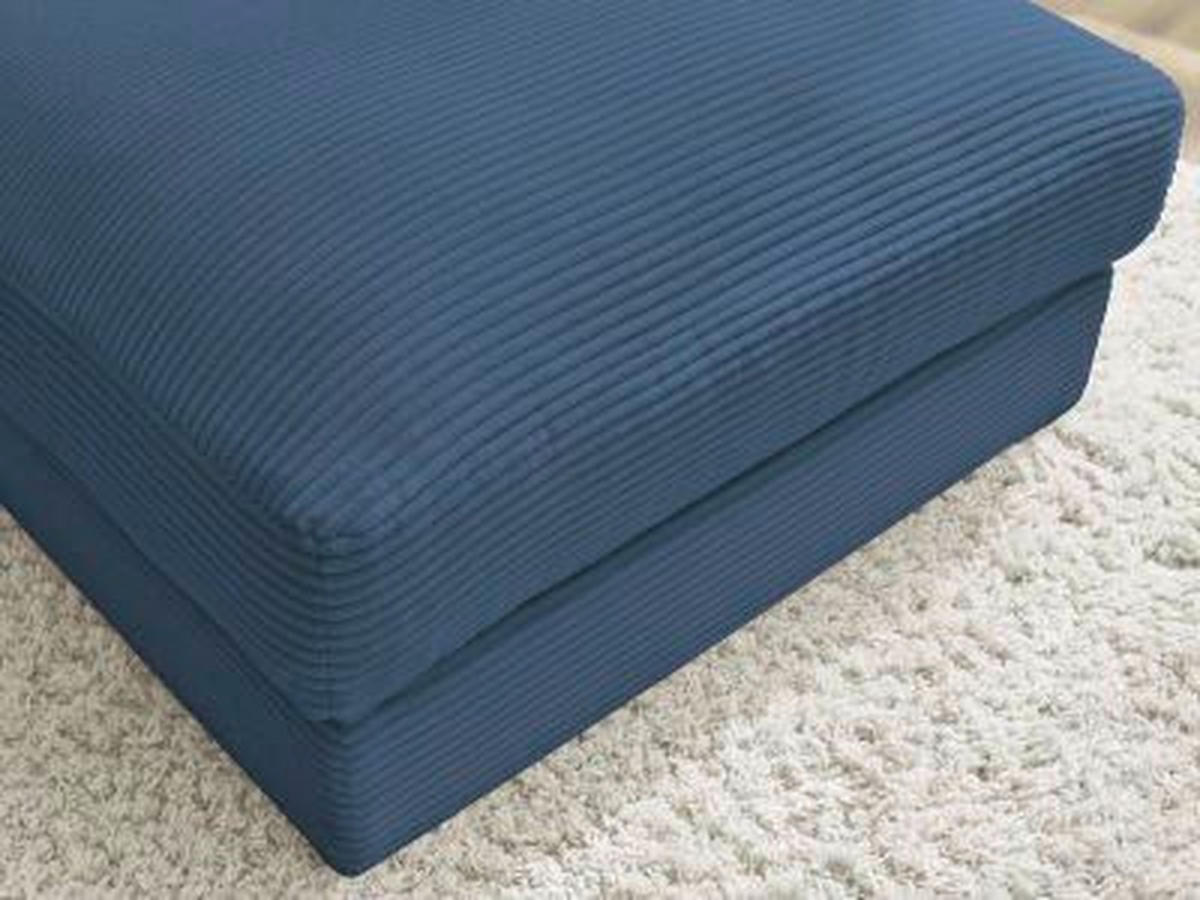 HOCKER LEONARD Cord Dunkelblau  - Schwarz/Dunkelblau, MODERN, Kunststoff/Textil (86/43/86cm)