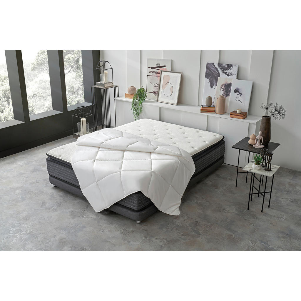 Thumbnail - Yatas Bettdecke, Weiß, Textil, Füllung: Polyester, 200x200x2 cm, Oeko-Tex® Standard 100, Made in Turkey, antibakteriell,...