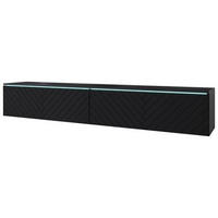 NÍZKÁ KOMODA, černá, 180/30/33 cm - šedá/černá, Basics, kompozitní dřevo/plast (180/30/33cm) - P & B