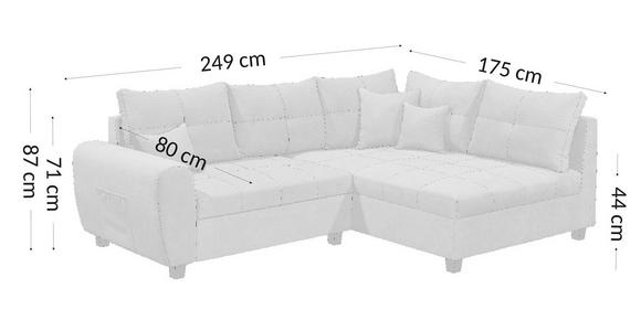 ECKSOFA Altrosa Plüsch  - Schwarz/Altrosa, KONVENTIONELL, Kunststoff/Textil (249/175cm) - Carryhome