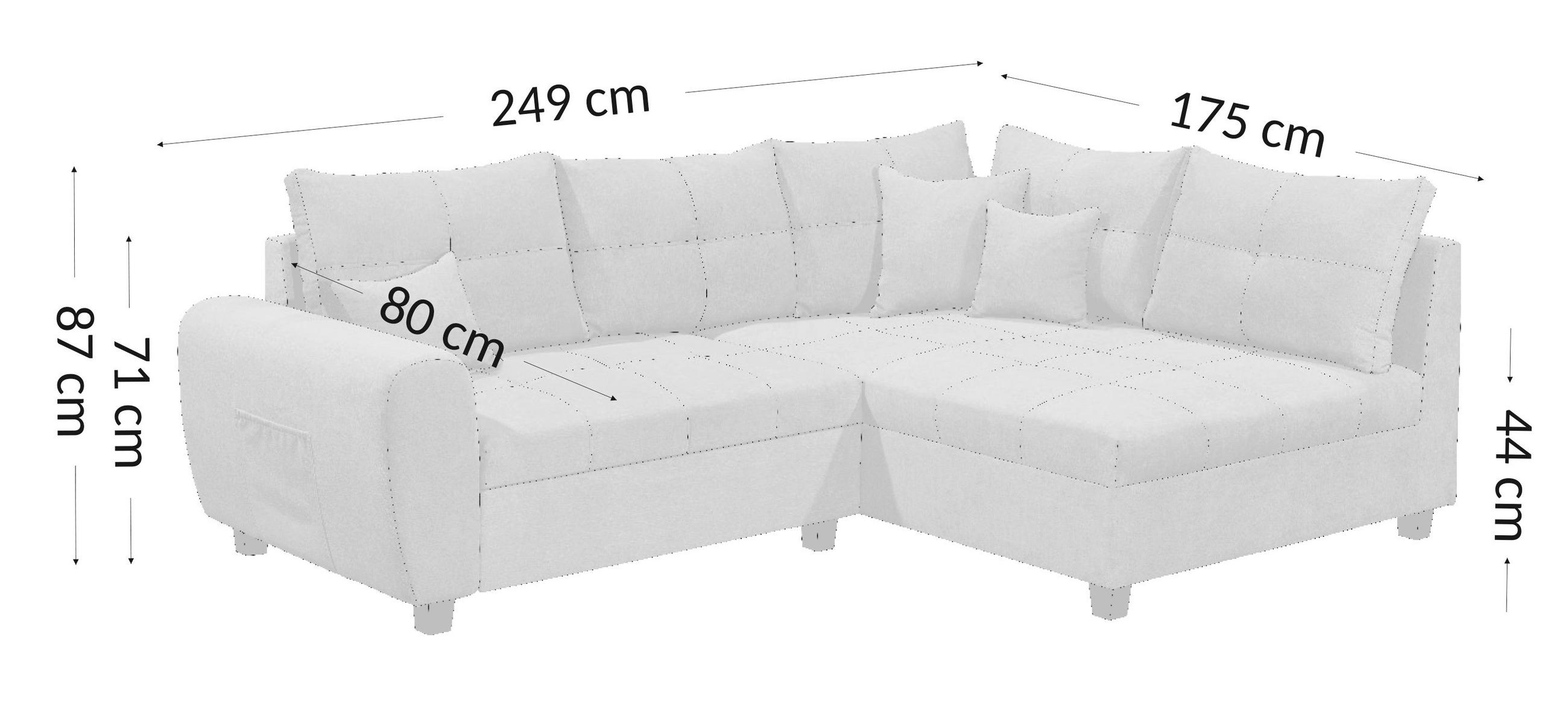 Thumbnail - Carryhome Ecksofa, Mintgrün, Textil, 4-Sitzer, Füllung: Schaumstoffflocken,Schaumstoffflocken, Ottomane links, L-Form, 2...