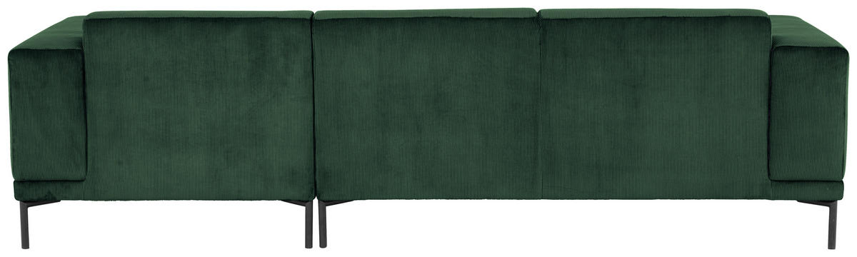 ECKSOFA ERNO in Cord Grün  262/183 cm  - Schwarz/Grün, Design, Textil/Metall (262/183cm) - MID.YOU
