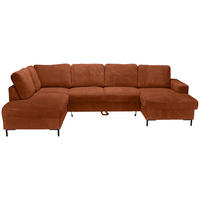 WOHNLANDSCHAFT Rostfarben Cord  - Rostfarben/Schwarz, KONVENTIONELL, Textil/Metall (197/303/148cm) - Carryhome