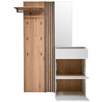 GARDEROBE 3-teilig  in 125/196/39 cm  - Eichefarben/Weiß, Design, Glas/Holz (125/196/39cm) - Johann Jakob