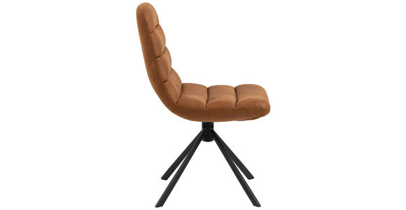 STUHL in Lederlook Textil - Cognac/Schwarz, Design, Textil (49/91/62cm) - Carryhome